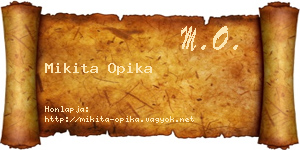 Mikita Opika névjegykártya